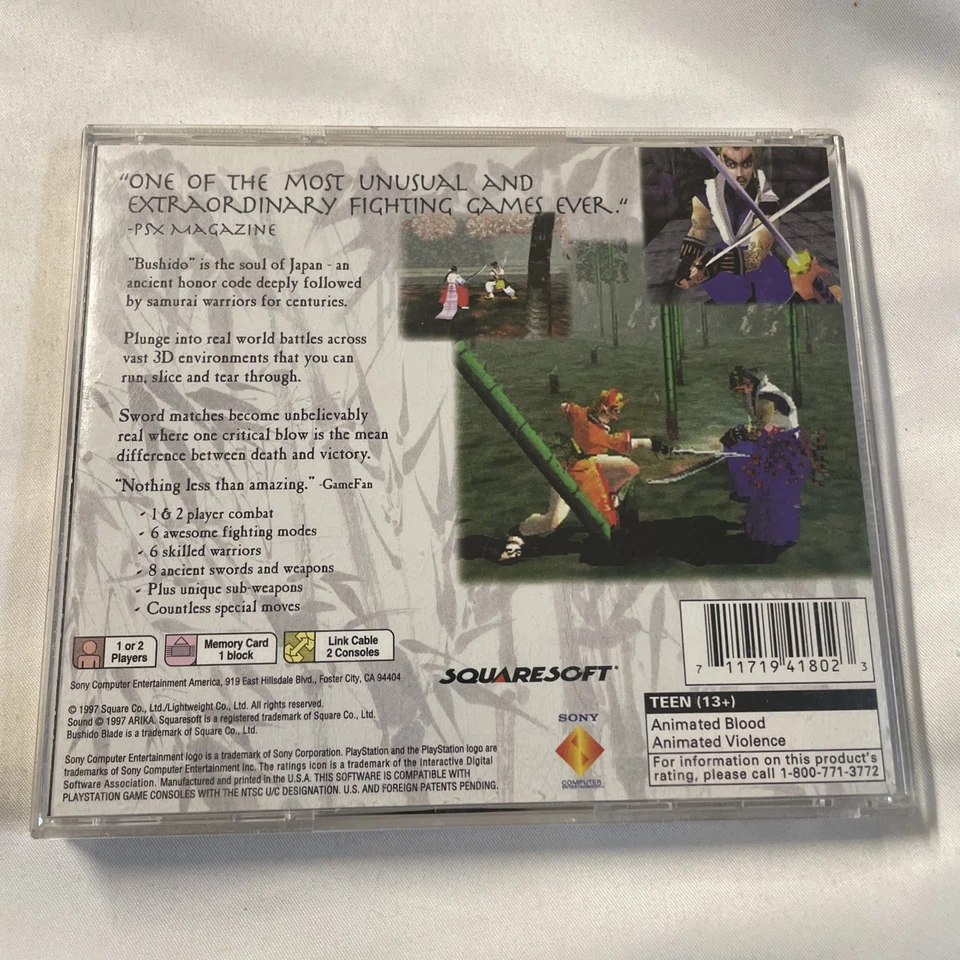 Bushido Blade PS1 Black Label (Sony PlayStation 1, 1997) Complete w/ Manual CIB - Image 2 of 4