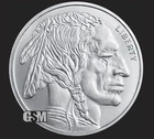 Lot Of Four (4) 1/10 Oz Golden State Mint Silver Round; Buffalo Design
