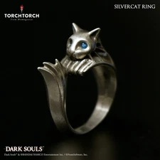 First 4 Figures Dark Souls Ring Collection: Silver Cat Ring (Men's Size 10-10.5)