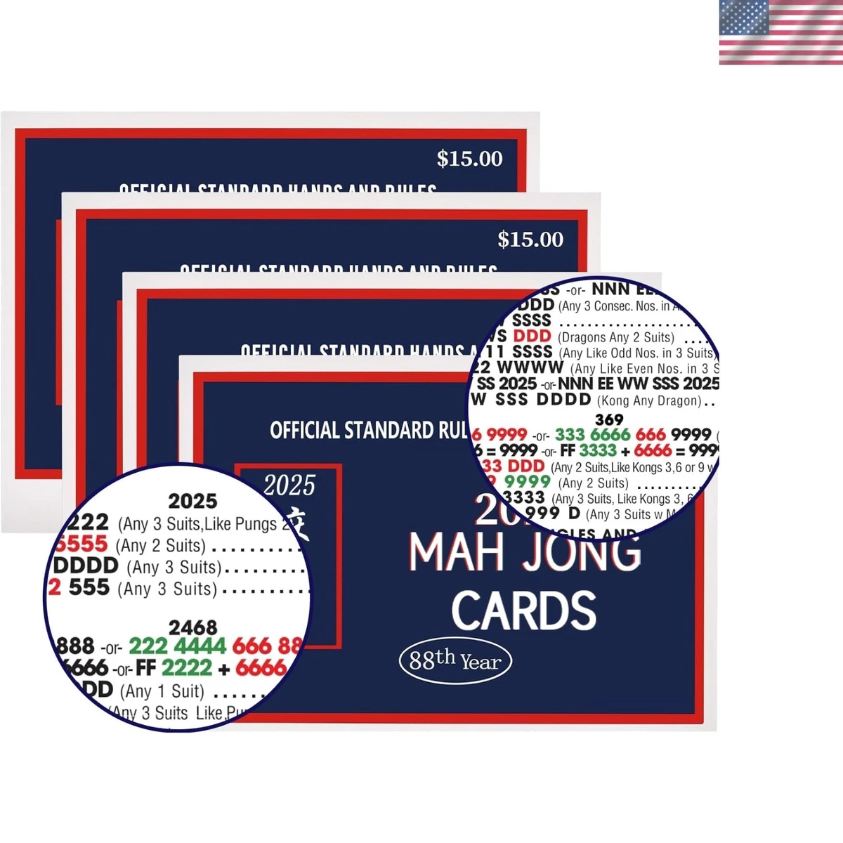 Cartas De Mahjong 2025 - Juego De Mesa Oficial Con Impresión Grande, Portátil, Ideal Para Diversión Familiar