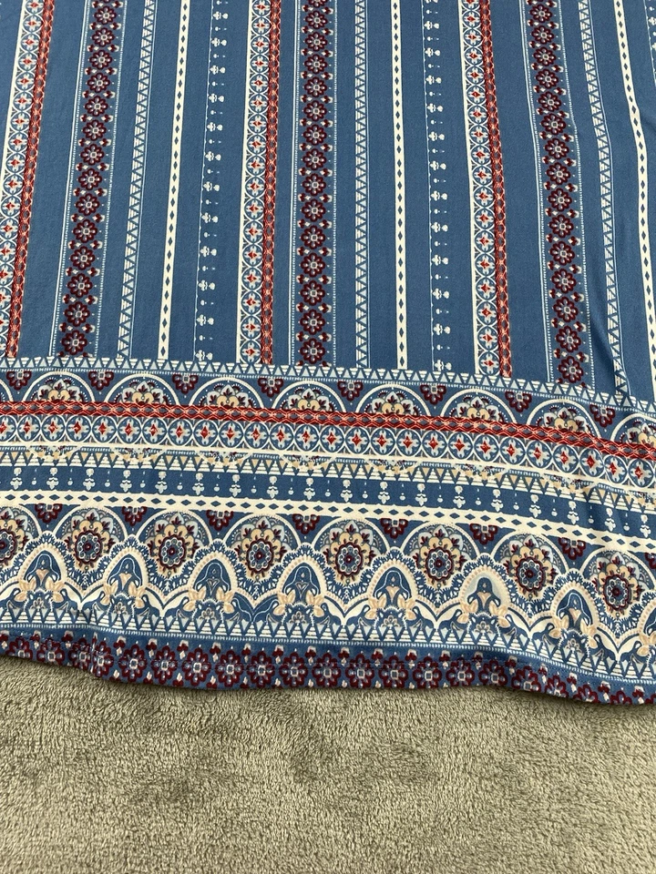 Derek Heart Women’s Dress Boho 3XL Blue White Multicolored Stretch Casual C31 - Image 3 of 4