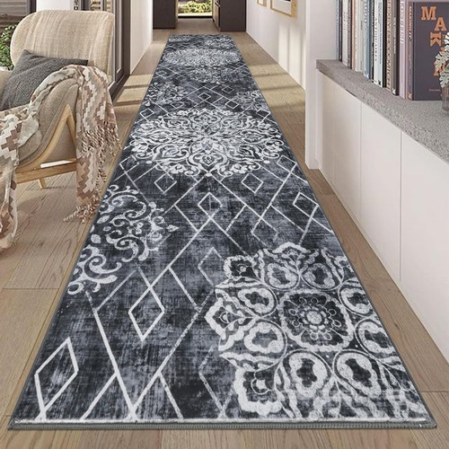 HEBE Hallway Runner Rug 2'8''x14' Washable Vintage Distressed Area Rugs Non Slip