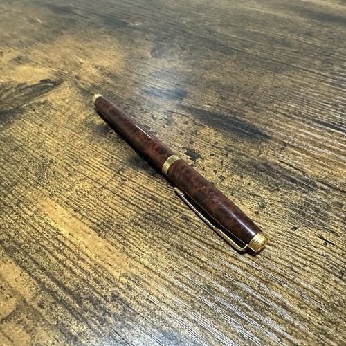 Antique Parker France Fountain Pain Brown Marble 18k Gold Nib - Picture 1 of 12