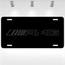 New Premium Amg Mercedes Novelty Aluminum License Plate Classy Black Glossy 6x12