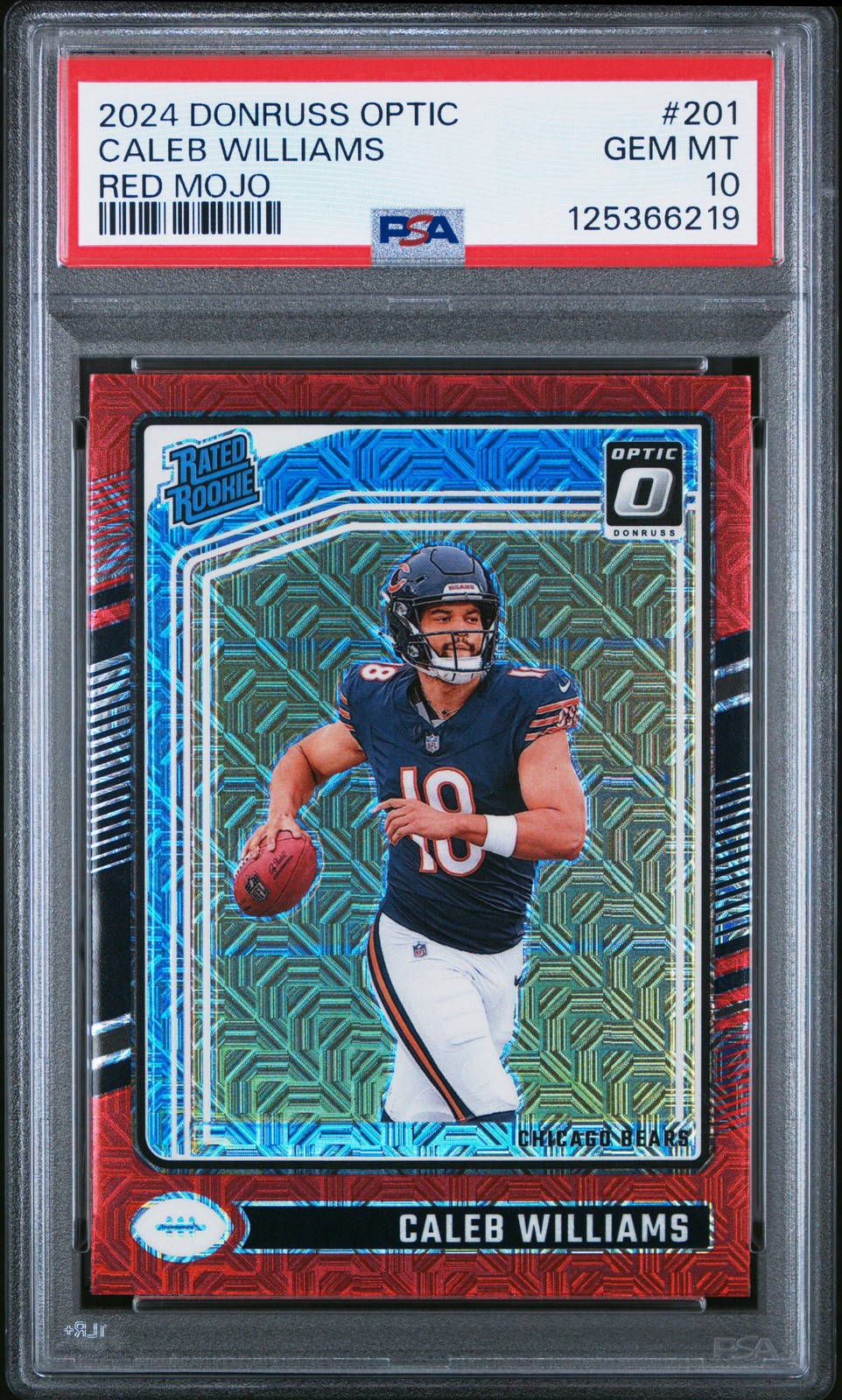 2024 PANINI DONRUSS OPTIC RED MOJO #201 CALEB WILLIAMS PSA 10