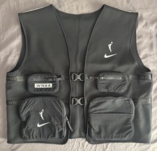 Nike WNBA Sportswear Full Snap Swoosh Logo Black n White Utility Vest Size L/XL