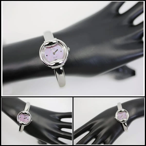 Gucci 1400L Bangle Watch YA014513 Pink Shell Dial Quartz Used 1982