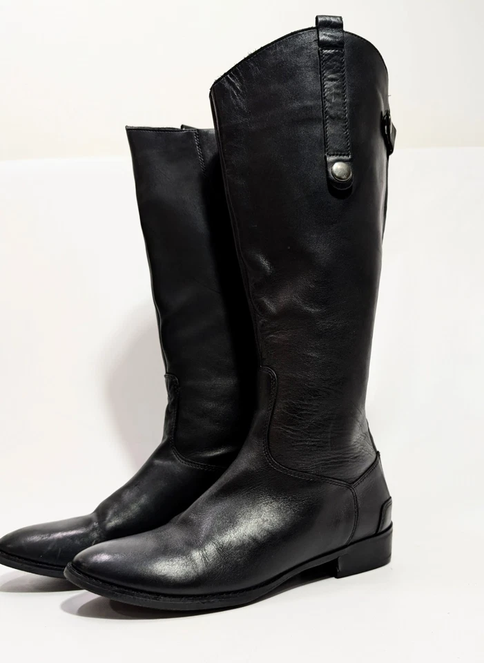 Botas de montar Denver Hayes de cuero negro hasta la rodilla espalda cremallera excelente forma Foto 2 de 4