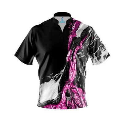 Custom Name Pink Black Liquid Marble Bowling Jersey Shirt Men's & Women's Size