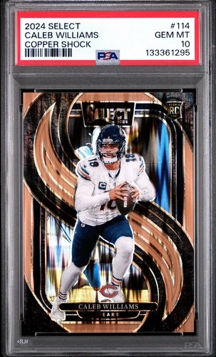 2024 Panini Select Caleb Williams #25 Copper Shock Prizm (RC) /299 PSA 10