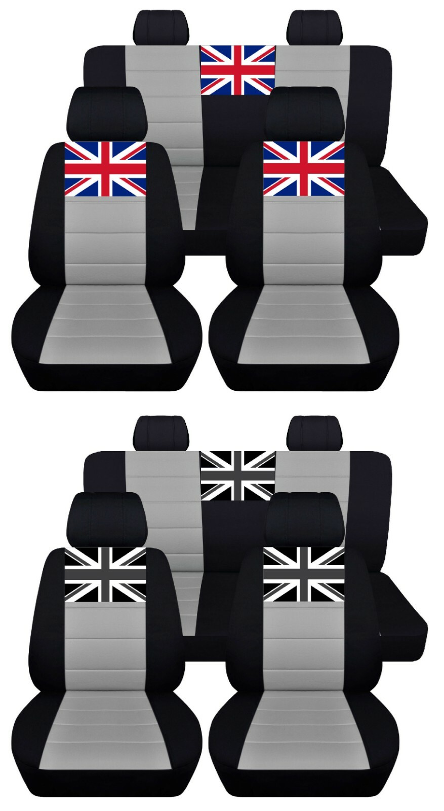 Car Seat Covers Mini Cooper 20002015 Black Silver Front Rear Seats ABF