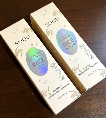 2 New SOQU Moisturizing & Brightening Rice Serums w/ Hyaluronic Acid ...