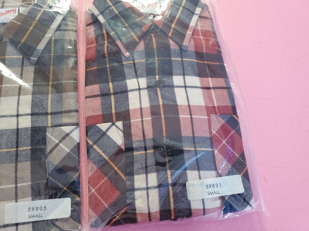 バービー AV1 Unitog Plaid Button Down Shirt small lot of 2 new in package