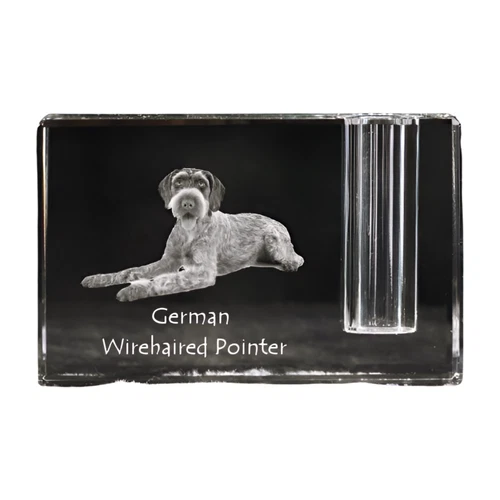 Deutsch Drahthaar - Stifthalter, Kristallorganizer mit Hundefoto, einzigartige S - Bild 1 von 6