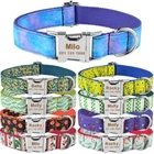 Nylon Dog Collar Personalized Free Engraved Name Pet Walking Adjustable SX-L Dog