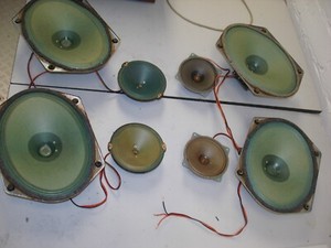 HAUT-PARLEURS DEBOUT VINTAGE Emi Research Floor 92390AL elliptique