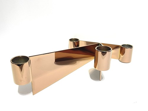 Georg Jensen Urkiola Candle Holder, Stainless Steel Copper Color 9” X6 1/4” - Picture 6 of 12