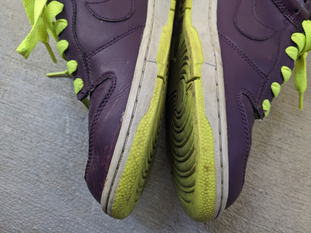 Nike Dunk Low CL Joker Purple Men 9.5 Neon Green Leather Nike Dunk Low CL Joker Purple Men 9.5 Neon Green Leather