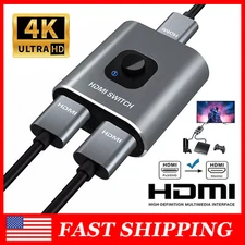 Bi-Directional 4K HDMI 2.0 Cable Switcher Splitter HUB 2 in 1 out & 1 in 2 out