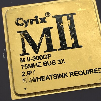 Cyrix MII 433GP ジャンク CYRIX MII 300GP 2.9V 75mhz Bus 3.x Vintage GOLD Processor