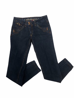 Vintage Parasuco Jeans Womens Size 30 Denim Low Rise Y2K Thick Stitch Red Pocket