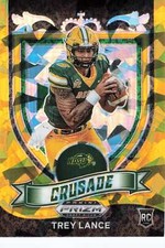 2021 Prizm Draft Picks #164 Trey Lance Crusade Yellow Gold Ice RC Rookie