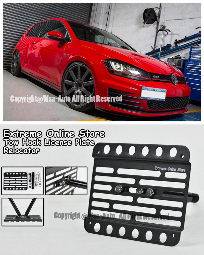 2015-Up VW GTI MK7 Front Bumper Tow Hook License Plate Mount Bracket No PDC