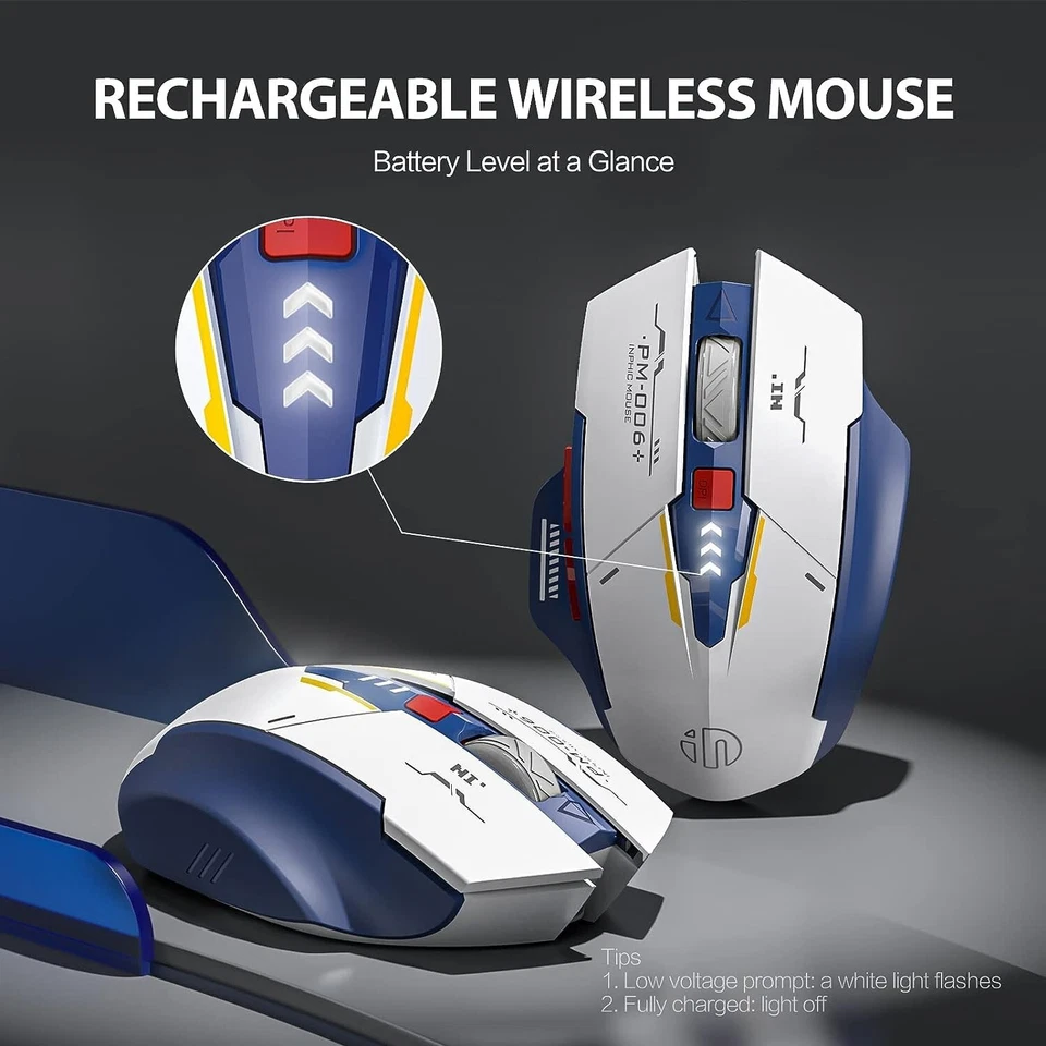 Wireless Mouse, Rechargeable Ergonomic Silent Mice with 2.4G USB Receiver Mecha - Image 2 of 4