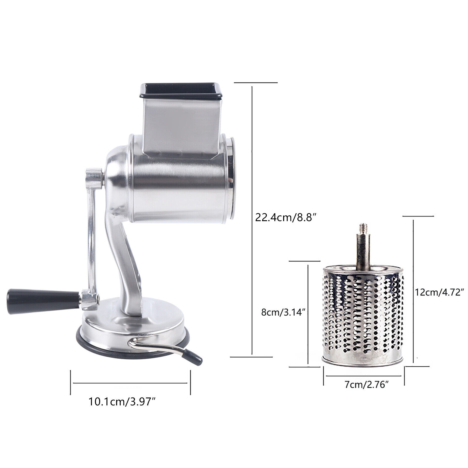 Reibemühle 5 Trommel Multireibe Küchenreibe Gemüseschneider Mühle Trommelreibe