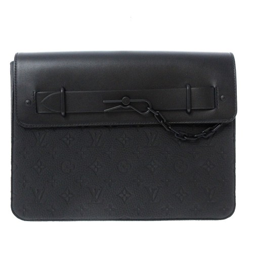 Auth LOUIS VUITTON Pochette steamer M80140 Noir Taurillon Monogram Bag |  eBay