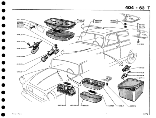 Eclaireur sous planche de bord Peugeot 404 cabriolet M1967-> 504 coupé/cabriolet - Picture 5 of 6
