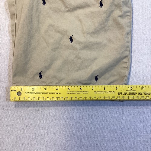 Polo Ralph Lauren Shorts Boys 14 Khaki Pony Embroidery All Over Casual Chinos - Picture 11 of 13