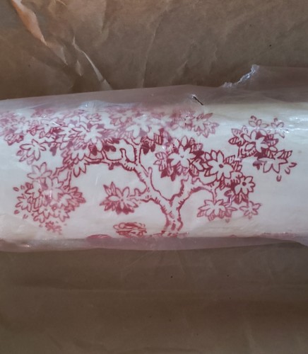 Wallpaper Vtg Flocked RED Toile Pattern "RHAPSODY " 3D - 1 Roll - NEW! - Picture 9 of 15