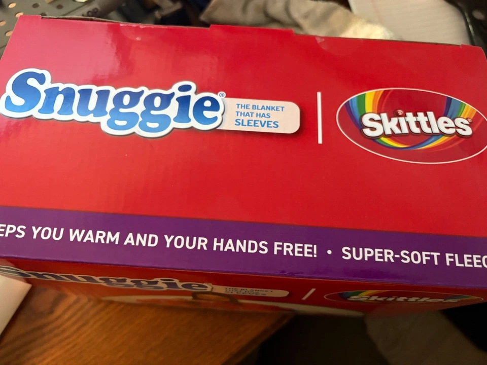 Snuggie Skittles Fleece Blanket w/ Sleeves - 71” x 54” - New- Free Shipping - Image 4 of 4