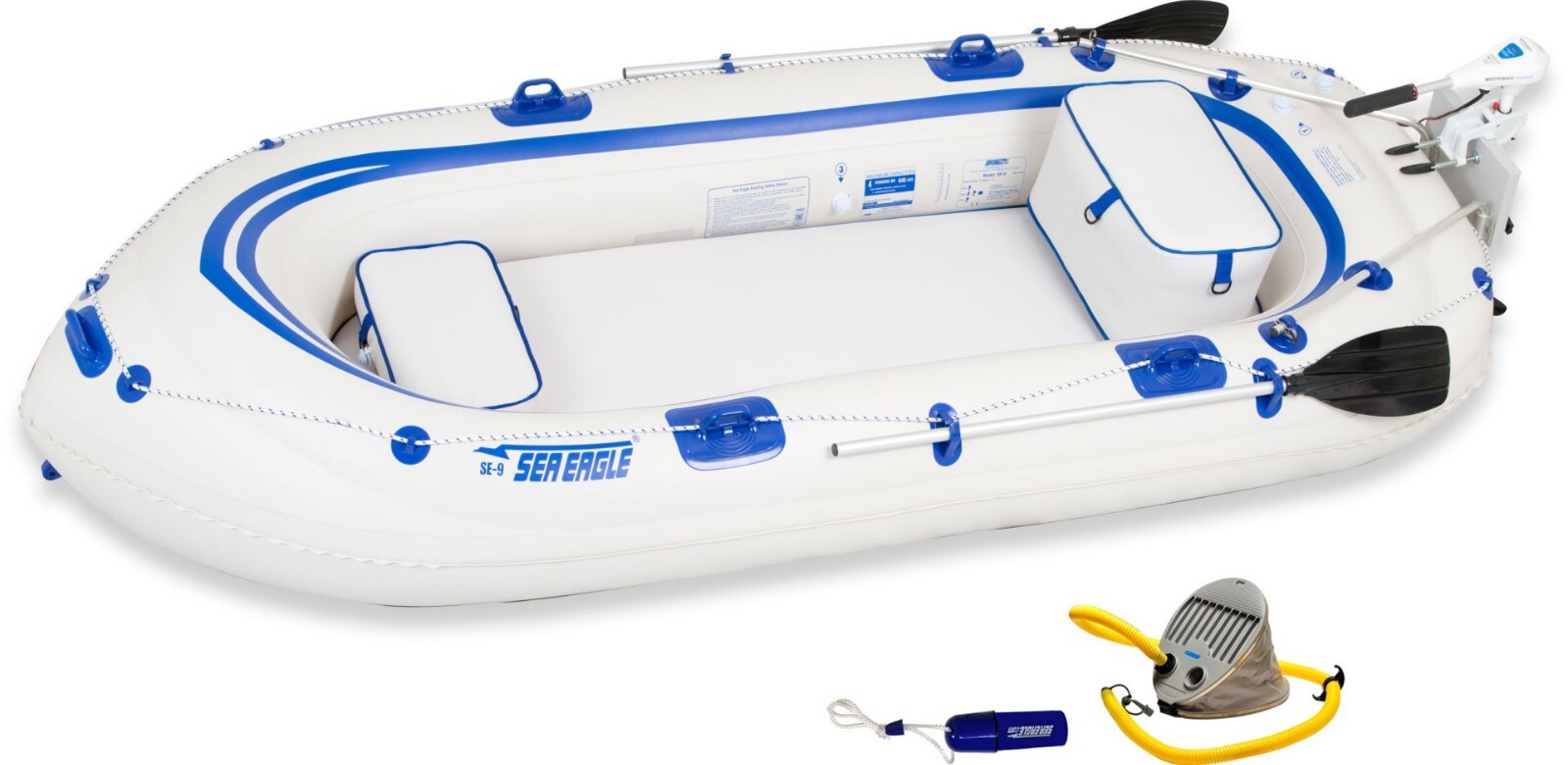 Sea Eagle Se9 Watersnake Motor Package Inflatable Runabout Boat Tender Dingy