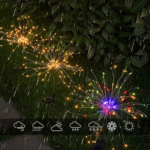 200LEDs Solar Fireworks Lights Outdoor Waterproof Solar Garden Lights 8 Modes - Picture 2 of 24