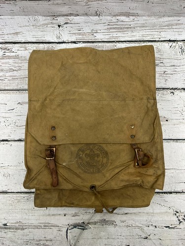 Vintage Boy Scouts Of America National Council No. 574 Canvas Yucca Pack Bag - 第 1/11 張圖片