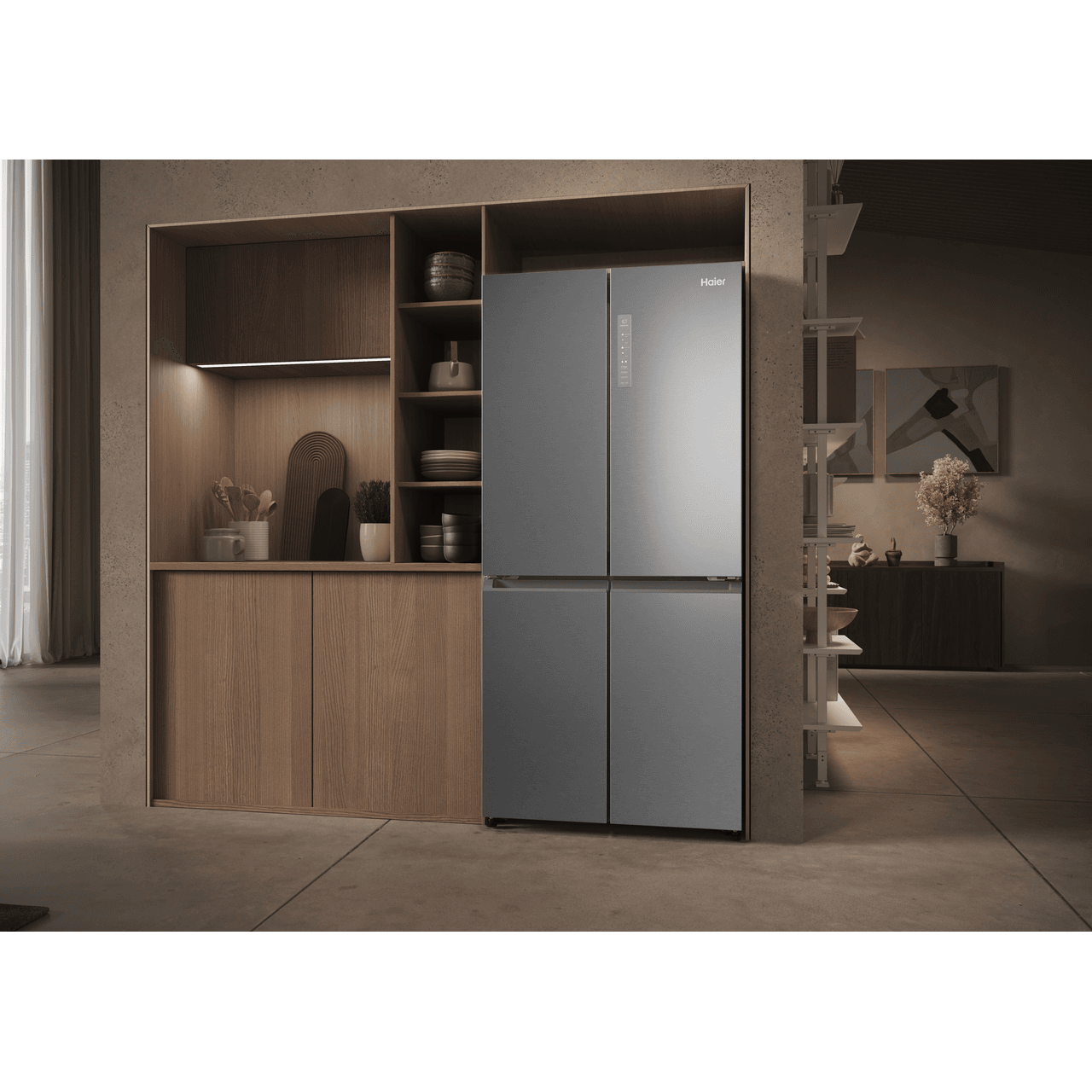 Haier HCR3818ENMG Cube 83 Serie 3 83cm Frost Free American Fridge Freezer eBay