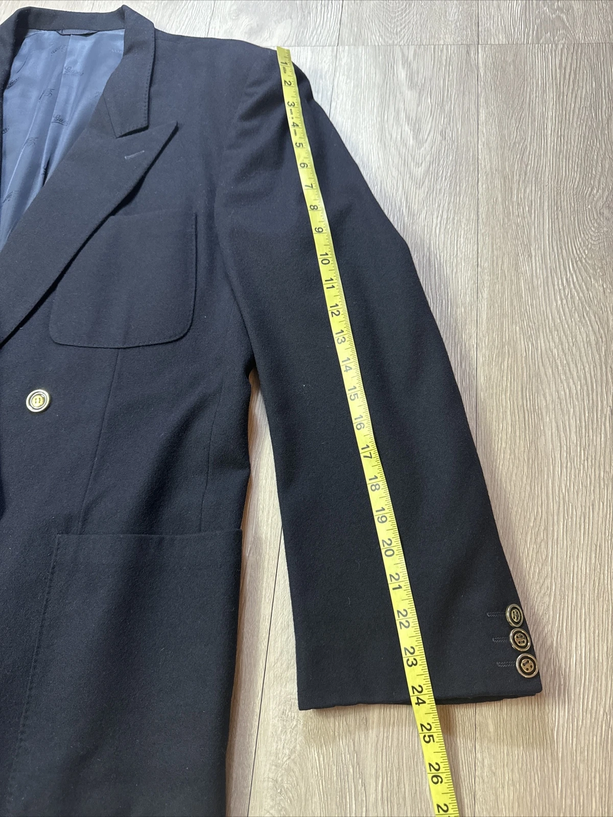 Blazer Vintage Gucci Italia 100% Doppio Petto Sportivo 44 R Blu Navy Oro