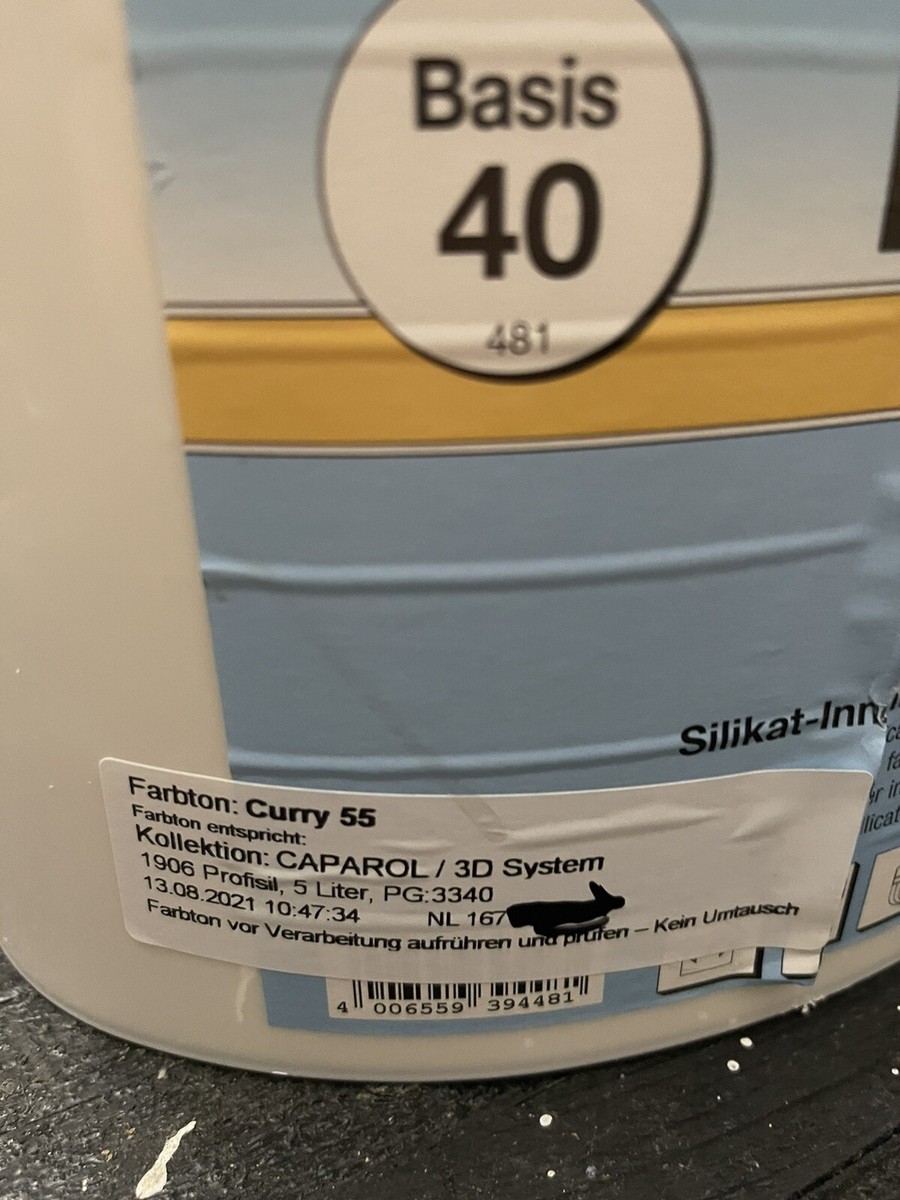 € 5 Liter Profisil 1906 Silikat-Innenfarbe Ton offenes Gebinde  