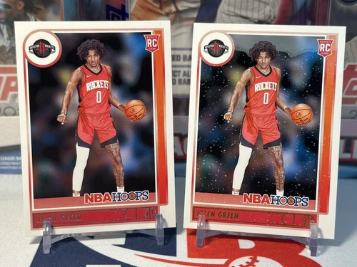 2021-22 Panini NBA Hoops Winter & Base #218 Jalen Green Rookie RC HOU Rockets