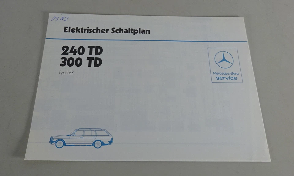 Elektrischer Schaltplan Mercedes Benz W123 240 / 300 TD Diesel von 03/1983 - Bild 1 von 1