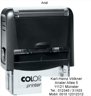 Firmenstempel personalisiert Adressstempel 5 Zeilen Arial - Printer 30 Muster A