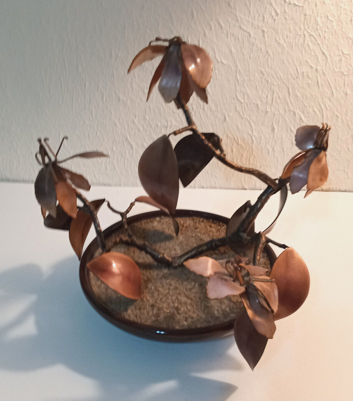 Vintage Bovano of Cheshire Enameled Flower Centerpiece