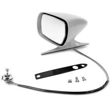 Remote Outside Racing Mirror Left Primer 1971-1973 Mustang