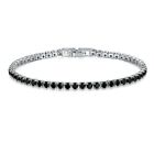 Cool ! Geometric Element Black Onyx Gemstone Silver Charming Bracelets 7.5 Inch