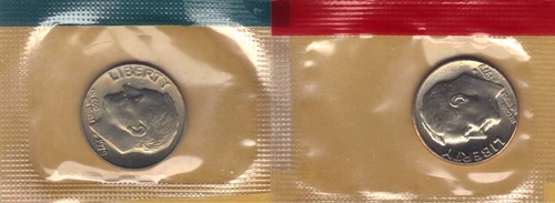 1979-P & D UNCIRCULATED BU ROOSEVELT DIMES IN MINT SET CELLO (2 coins)