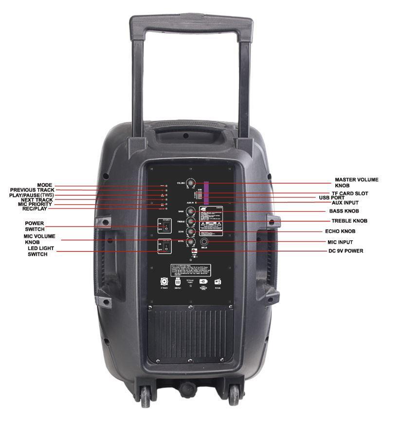 na Naxa NDS-1516 Portable 15in Bluetooth Party Speaker w/ Stand | eBay