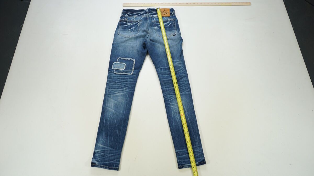 パンツ 00s PRPS straight denim pants fly y2k 30 Rare Vintage PRPS Zip Fly Patchwork Stretch Denim Jeans