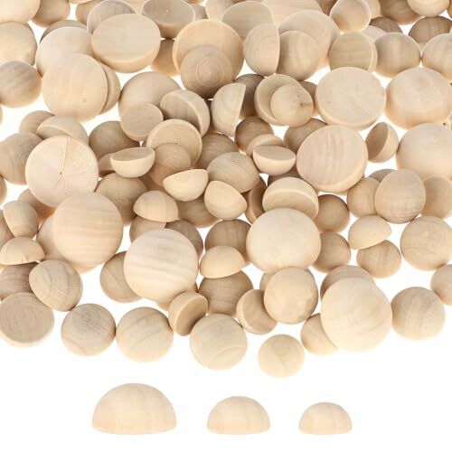 120pcs Half Round Wooden Balls 12/15/20mm Natural Unfinished Wood Balls Small - Picture 2 of 8